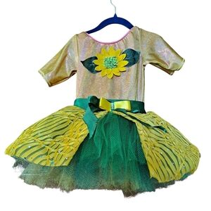 🇨🇦 Maline Sunflower Dance Costume – Girls Size 4 – Made in Quebec